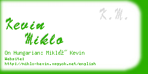 kevin miklo business card